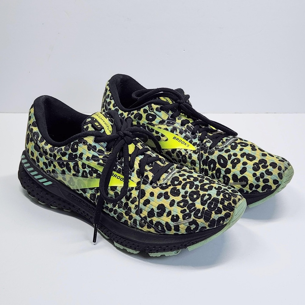 Brooks Adrenaline GTS 21 Shoes Womens Size 10 Multicolor Leopard Print Running